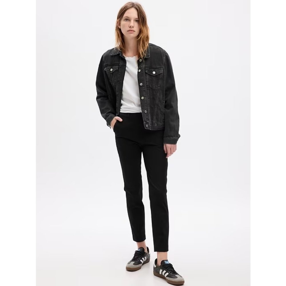 New Gap Mid Rise BiStretch Slim Pants 12 Black A293